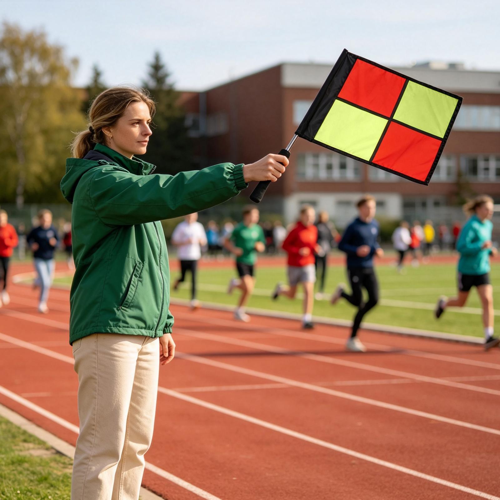 Sports Equipment Football - Fußball-Schiedsrichterfahnen, 2-teiliges, gut sichtbares Schiedsrichter-Equipment, Spielfeldfahnen