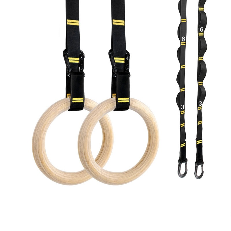 Sports Equipment Online - 28mm 32mm Klimmzugringe, rutschfeste Holzringe mit