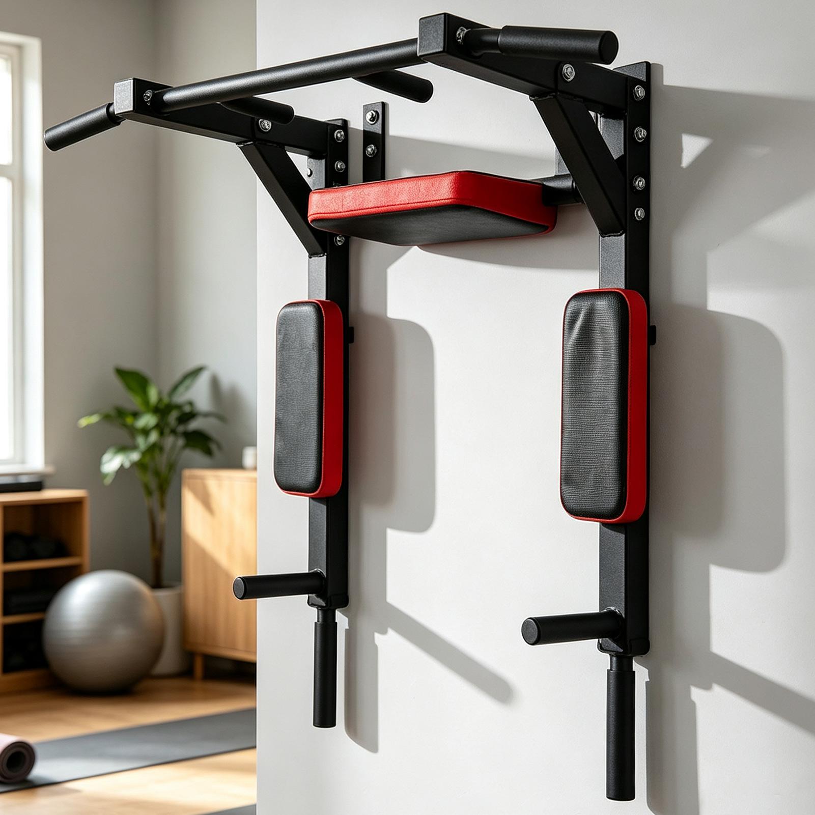 Sports Equipment Home - Wandmontierte Klimmzugstange, Fitness-Horizontalstange, multifunktionale Dip-Station mit